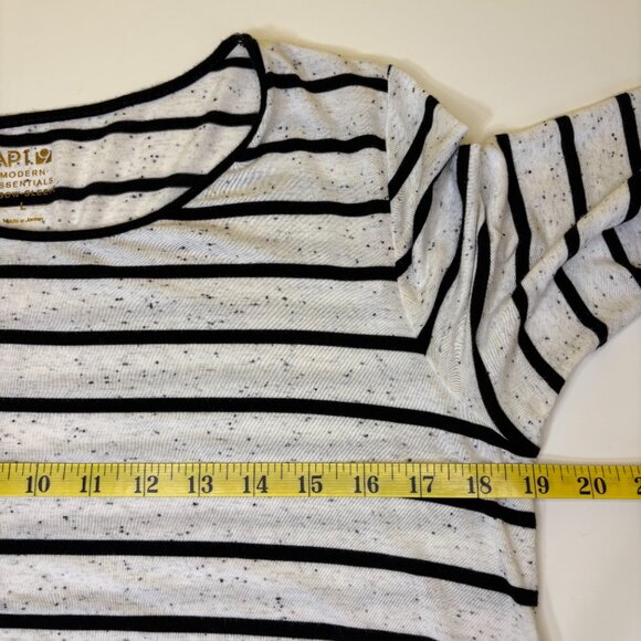 Apt. 9 Womens Micro Modal Striped Top Size L Black & White Lightweight Stretchy - Picture 6 of 7